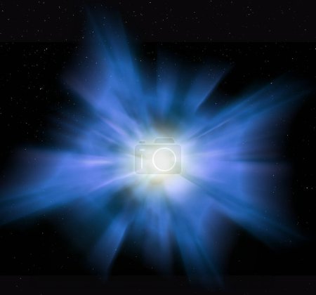 Photo for Conceptual illustration depicting a white hole. In general relativity theory, this is a hypothetical region of spacetime in that represents the reverse of a black hole. - Royalty Free Image