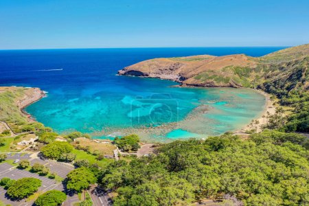 Téléchargez les photos : Vue aérienne de la plage de Waikiki, Honolulu, Oahu, Hawaï, États-Unis. - en image libre de droit