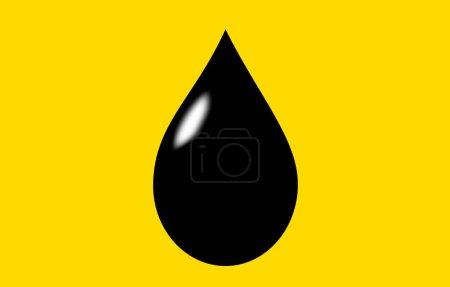 Illustration of an oil drop on yellow background Poster 713900348