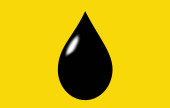 Illustration of an oil drop on yellow background t-shirt #713900348