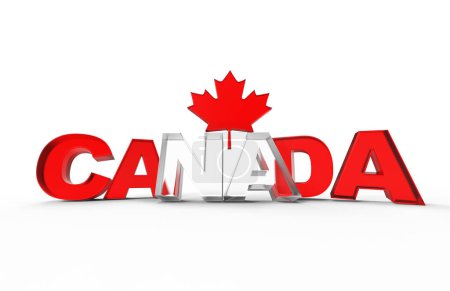 Téléchargez les photos : Illustration de rendu 3D de la fête du Canada isolée sur fond blanc avec ombre - en image libre de droit