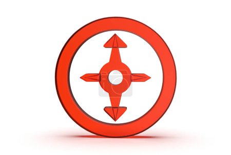 Photo for Compass  icon 3d rendered isolated on white  background with shadow - Royalty Free Image