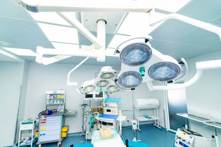 Medical emergency modern room. Surgery hospital technologies.
