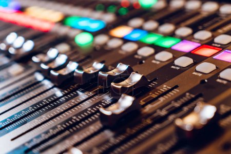 Photo for A close up of a sound mixing console - Royalty Free Image