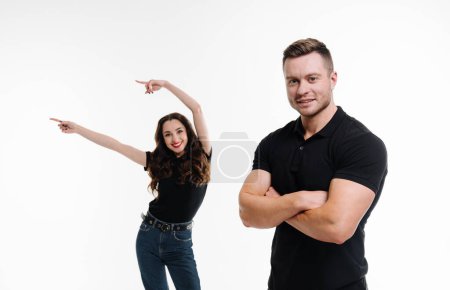 Photo for A Candid Moment Captured Between Two Individuals. A man and a woman posing for a picture - Royalty Free Image