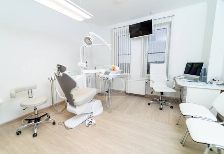 Photo for Dentist modern sterile room. Teeth healthcare equipment. - Royalty Free Image