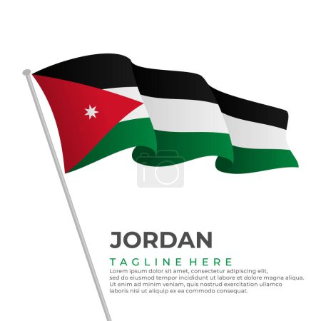 Téléchargez les illustrations : Modèle vectoriel Jordan drapeau design moderne. Illustration vectorielle - en licence libre de droit