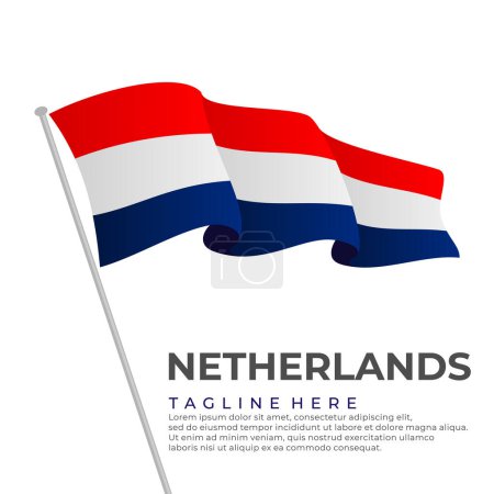Illustration for Template vector Netherlands flag modern design. Vector illustration - Royalty Free Image