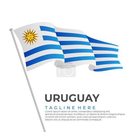 Téléchargez les illustrations : Modèle vecteur Uruguay drapeau design moderne. Illustration vectorielle - en licence libre de droit