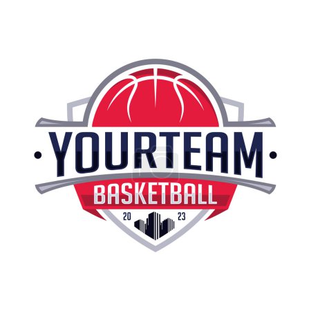 Illustration for Modern professional Basketball City Club emblem vector mascot logo design concept for e sport team. Vector illustration - Royalty Free Image