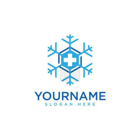 Illustration for Snowflake logo sign symbol for cryo therapy. Vector illustration - Royalty Free Image
