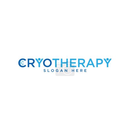 Illustration for Typography letter logo design Snowflake sign for cryo therapy. Vector illustration - Royalty Free Image