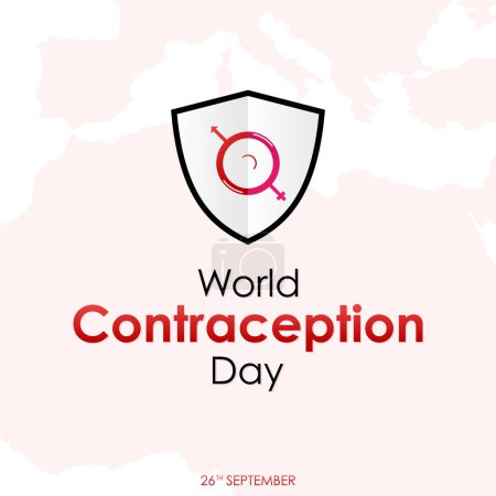 Ilustración de Banner del Día Mundial de la Anticoncepción o plantilla de publicación de medios sociales. Ilustración vectorial - Imagen libre de derechos