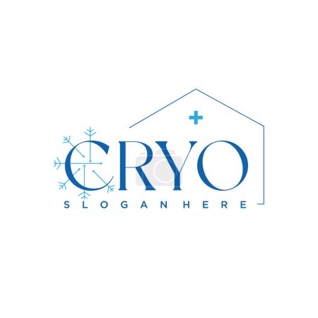 Illustration for Vector logo design Snowflake sign for house of Cryotherapy. Vector illustration - Royalty Free Image