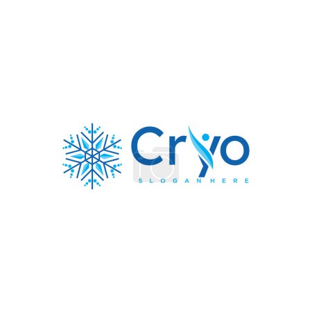 Illustration for Vector logo design Snowflake sign for Cryotherapy. Vector illustration - Royalty Free Image