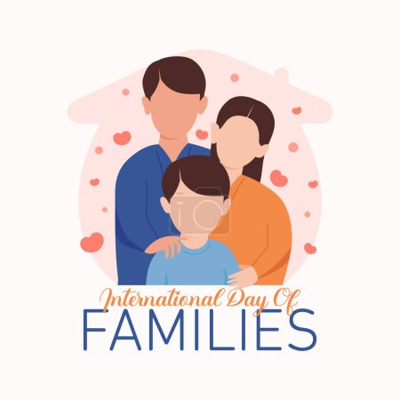 Téléchargez les illustrations : Journée internationale des familles fond vectoriel coloré de conception de modèle. Illustration vectorielle - en licence libre de droit