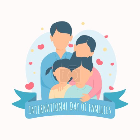 International Day of Families colorful vector template design background. Vector illustration