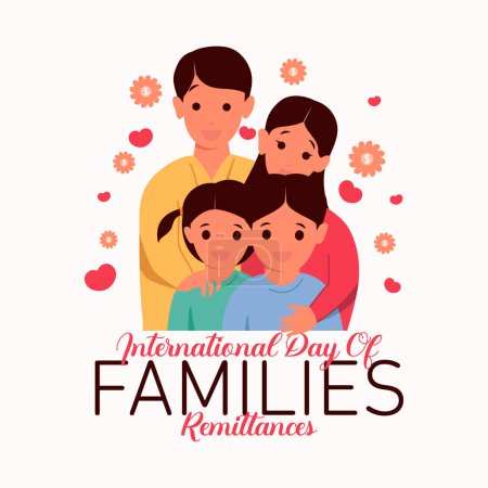 International Day of Families Remittances Colorful vector template design background. Vector illustration