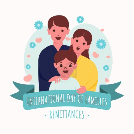 Día Internacional de las Familias Remesas Colorido vector plantilla fondo de diseño. Ilustración vectorial