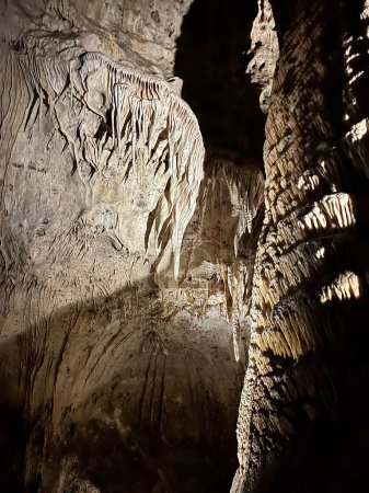 Photo for Stalactites and Stalagmite and other rock formations inside the Big Room in Carlsbad Cavern New Mexico - Royalty Free Image