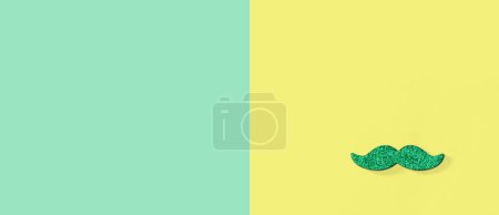 Photo for Saint Patricks Day green mustache - flat lay - Royalty Free Image