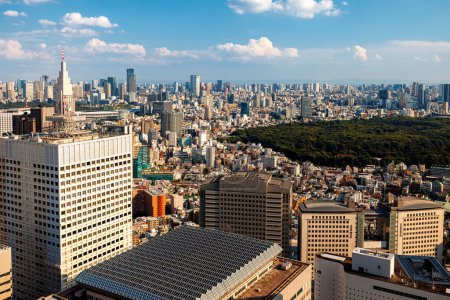 Foto de Rascacielos que se elevan sobre el paisaje urbano de Nishi-Shinjuku, Tokio, Japón - Imagen libre de derechos
