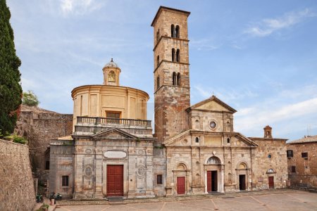 Bolsena, Viterbo, Lazio, Italy: the medieval Basilica of Santa Cristina in the ancient town on the lake shore, the church is known for being the site of a Eucharistic Miracle in 1263