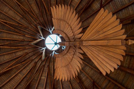 Wooden dome of Hagymatikum in Mako, Hungary