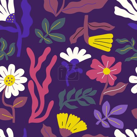 Photo for Seamless floral pattern. Fashionable background for textiles and wallpaper in a minimalist style. - Royalty Free Image
