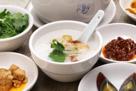 Photo for Congee, rice porridge, Chinese traditional healthy breakfast - Royalty Free Image