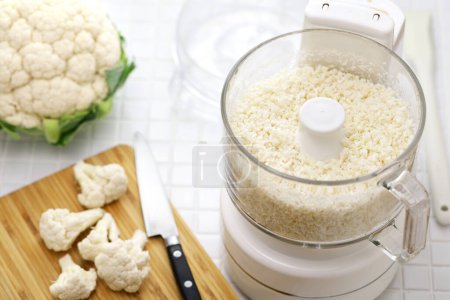 Photo for How to make cauliflower rice with a food processor - Royalty Free Image