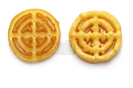 Téléchargez les photos : Biscuit rosette : cercle biscuit avant et arrière - en image libre de droit