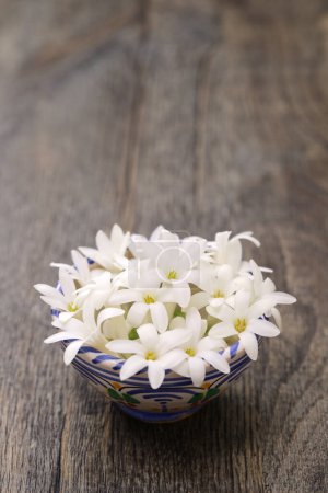 Photo for Tuberose flowers in a bowl - Royalty Free Image