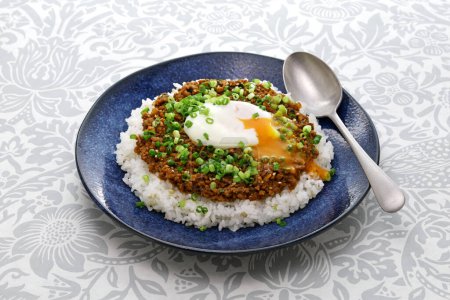 Téléchargez les photos : Curry keema japonais sur riz - en image libre de droit