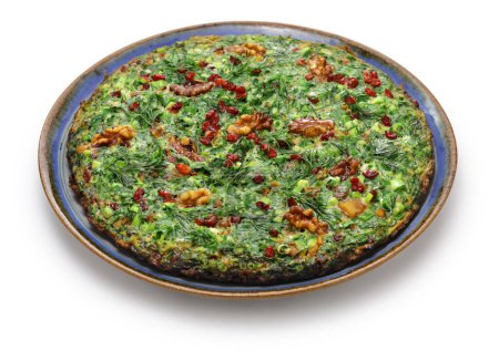 Téléchargez les photos : Kuku sabzi (frittata aux herbes persanes), nourriture iranienne végétarienne - en image libre de droit