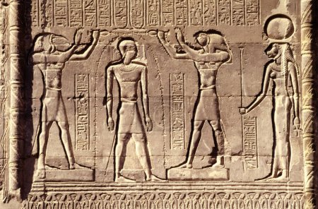 Photo for Ancient stone relief at Chnum temple of Esna in Egypt - Royalty Free Image