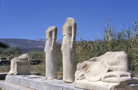 Archäologische Stätte Heraion, Heimat des Tempels der Hera, Mutter der Götter, Insel Samos, Nordägäis, Griechenland, Europa. Das ist ein Unesco-Weltkulturerbe.