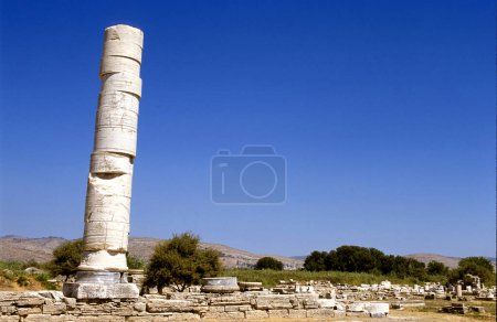 Photo for Temple of goddess Hera, Hereion sanctuary on Samos island, Greece. This is an Unesco World Heritage Site. - Royalty Free Image