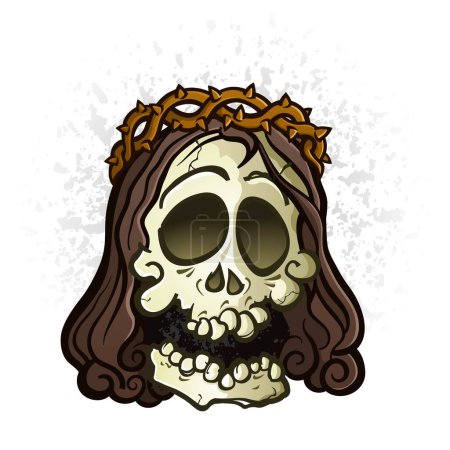 Photo for A dried out skeleton skull jesus wearing a crown of thorns - Royalty Free Image