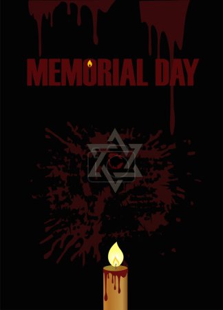 Illustration for Memorial Day of the murdered, destroyed, burned Jews, whose ashes live in our hearts - Royalty Free Image