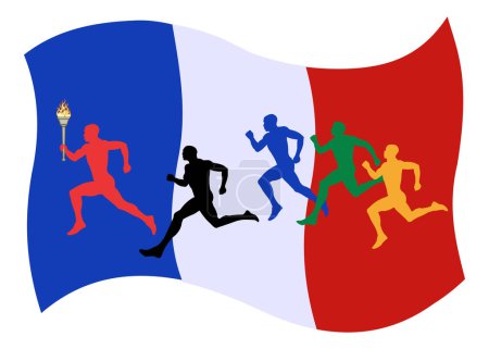 Runners in Paris. Running races in Franc