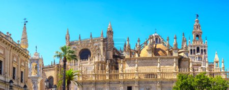 Photo for Panoramic view of the south side of the Seville Cathedral. Seville, Andalusia, Spain. - Royalty Free Image