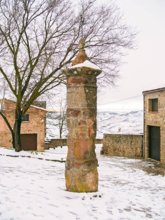 Photo for Medieval pillory of Medinaceli. Soria, Castilla y Leon, Spain. - Royalty Free Image