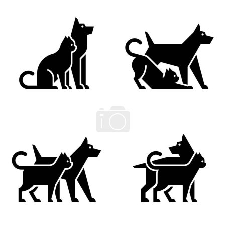 Téléchargez les photos : Ensemble de logo pour chien et chat. Icône design. Éléments du modèle - en image libre de droit