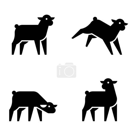 Ilustración de Set de Cordero, Logo de Cordero. Diseño de iconos. Elementos de plantilla - Imagen libre de derechos