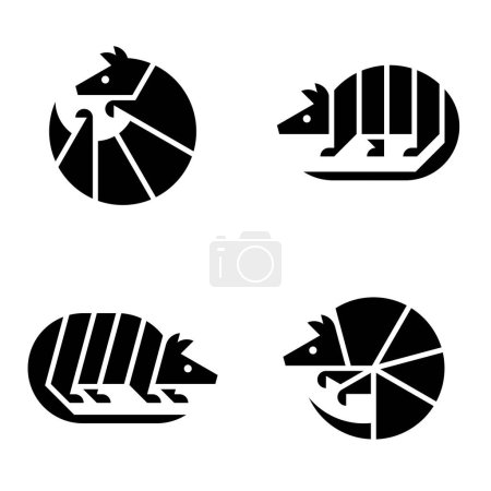 Ilustración de Set de Logo Armadillo. Diseño de iconos. Elementos de plantilla - Imagen libre de derechos