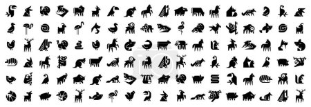Colección de logos de animales. Logotipo animal. Logos abstractos geométricos. Diseño de iconos