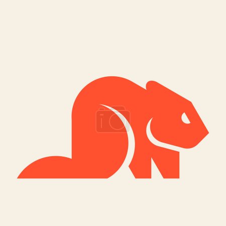 Ilustración de Logo del castor. Diseño de iconos. Elementos de plantilla - Imagen libre de derechos