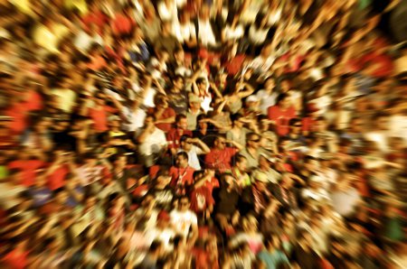 Photo for Abstract blur background of crowd of people watching concert or sport event - Royalty Free Image