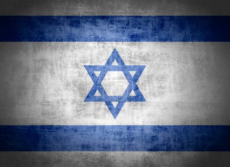 Fond du drapeau grunge d'Israël avec l'étoile de David